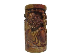 lot 132 image: Vintage Buddha Carved Soap Stone Candle Holder 6