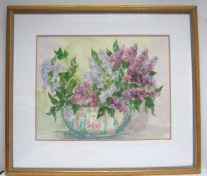lot 236 image: Large Original V.S. Morris Floral Bouquet Still Life Art Signed 32