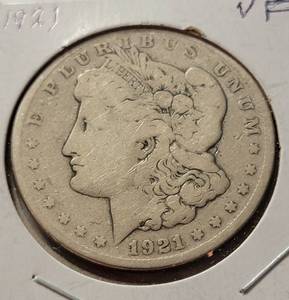 lot 4 image: 1921S Morgan Silver Dollar VF
