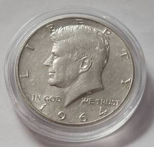 lot 9 image: 1964 Kennedy Silver Half Dollar  (Cased)