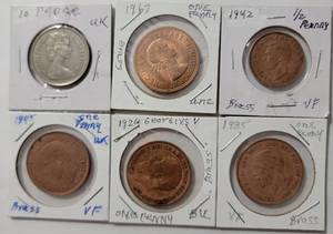 lot 51 image: &nbsp6 Coins from UK - Brass