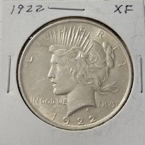 lot 53 image: 1922 Peace Dollar Silver  AU