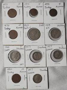 lot 42 image: 11 Coins from Turkey, Thailand, UK and Greece