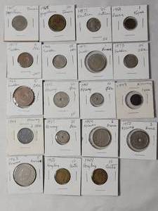 lot 47 image: Coins from Norway (8) Sweden (5), Yugoslavia (2), Hong Kong (2), Russia (1), Bhutan (1)