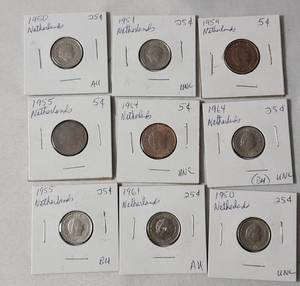 lot 52 image: 9 Coins from Netherlands