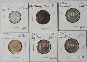 lot 63 image: 6 Coins from Argentina and Ecuador