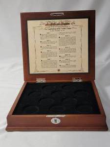 lot 73 image: Walnut Coin Holder - Holds Morgan or Peace Dollars - 9 x 9 x 2