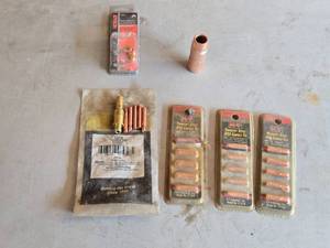 lot 23 image: Hobart plasma cutting parts and Tweeco contact tips