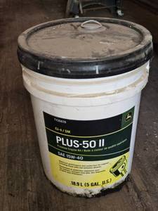 lot 50 image: John Deere Plus-50 II 15W-40 Engine Oil 5 Gallon