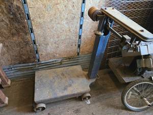 lot 62 image: Antique Platform Scale platform measures approximately 19 inches in width and 29 inches in length