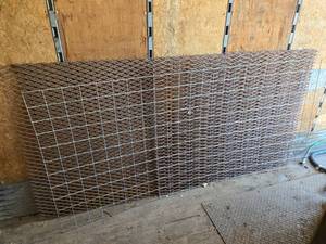 lot 64 image: Lot of 4 Full and 1 Half Expanded Metal Sheets and Partial Hog Panel