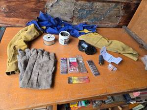 lot 101 image: Lot of Welding Supplies and Tools Including, Gloves, Hobart Goggles and Tweco Contact Tips
