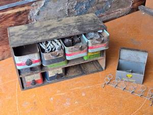 lot 161 image: Hardware and Fittings with bolts, washers, electrical boxes, pipes, and other miscellaneous fittings