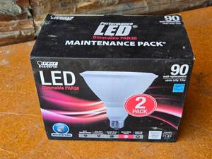 lot 170 image: Feit Electric LED Dimmable PAR38 Light Bulbs, 2 Pack