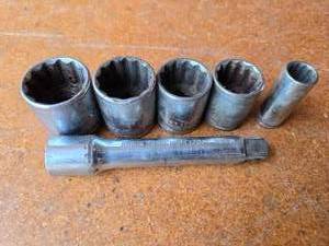 lot 182 image: John Deere 12 Drive Sockets with Extension