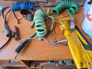 lot 207 image: Variety of Semi Air Hoses and Used Electric Wires