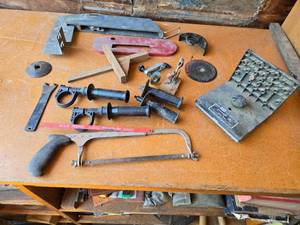lot 291 image: Mixed Tool Lot including DeWalt Handles, Hacksaw, and Assorted Parts