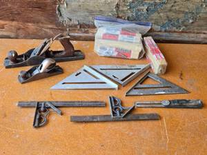 lot 302 image: Woodworking Hand Tools Including Planes, Squares, and Shims