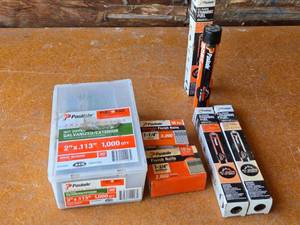 lot 376 image: Paslode Framing and Finish Nail Lot including Fuel Cells and Nails