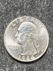 lot 08 image: 1964-D US WASHINGTON QUARTER UNC