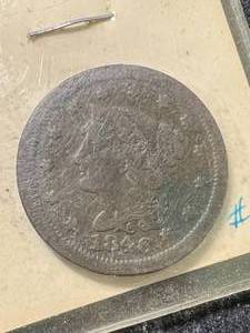 lot 13 image: 1846 US BRAIDED HAIR LARGE CENT