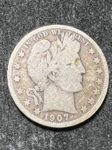 lot 30 image: 1907-O US BARBER HALF DOLLAR