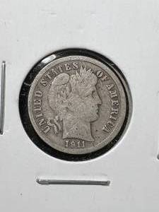 lot 38 image: 1911 US BARBER DIME