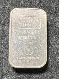 lot 47 image: 1 TROY OZ .999 FINE SILVER A-MARK BAR