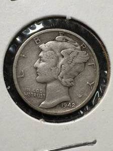 lot 49 image: 1942-S US MERCURY DIME