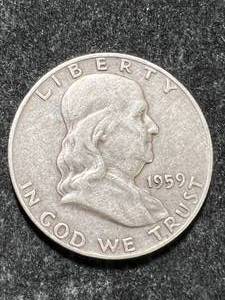 lot 65 image: 1959-D US FRANKLIN HALF DOLLAR