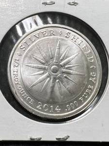 lot 67 image: HALF TROY OZ .999 FINE SILVER SHIELD ROUND