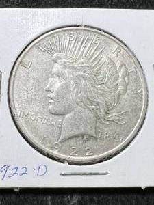 lot 68 image: 1922-D US PEACE SILVER DOLLAR