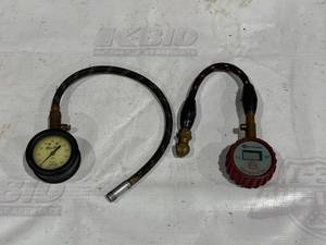 lot 364 image: Blue Point and Napa Tire Gauge Testers with Hoses