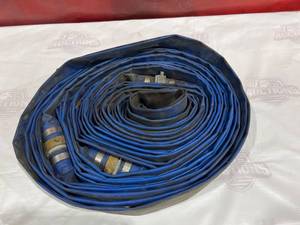 lot 705 image: Blue Industrial Hose with Metal Fittings
