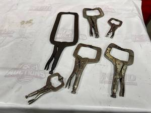 lot 328 image: Six Assorted Metal Locking C-Clamps