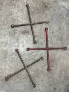 lot 409 image: Three Vintage Steel Lug Wrenches
