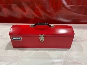 lot 561 image: Homak Red Metal Toolbox With Assorted Tools and Contents
