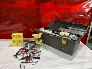 lot 730 image: Electrical Components with Storage Box
