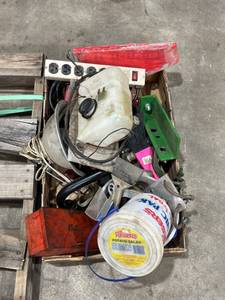 lot 738 image: Box Lot of Mixed Tools and Automotive Components