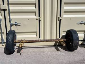 lot 153 image: Steel Trailer Axle Assembly With Tires