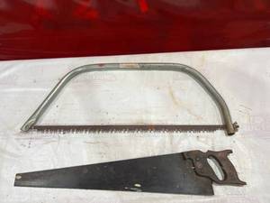 lot 212 image: Two-Hand Saw Lot with Bow Saw and Hand Saw