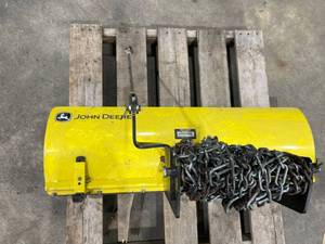 lot 414 image: John Deere Yellow Snow Plow Attachment with Chain Links