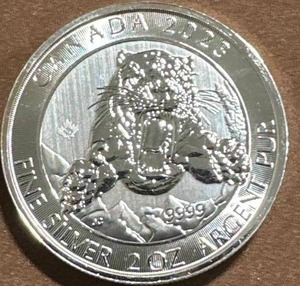 lot 11 image: 2oz .9999 Silver Canadian Wildlife Limited Edition Round