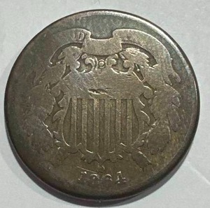 lot 17 image: 1864 Two Cent Piece