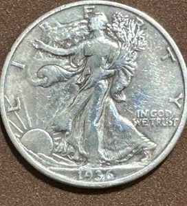 lot 22 image: 1936 Walking Half Dollar