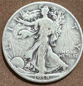lot 30 image: 1938 Walking Liberty Half Dollar