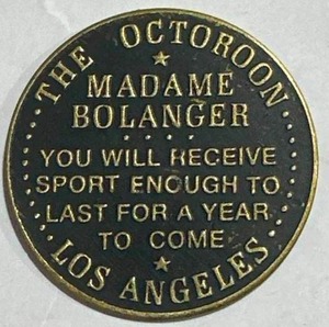 lot 31 image: Octoroon Brass Brothel Token