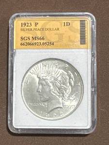lot 37 image: 1923-P Silver Peace Dollar