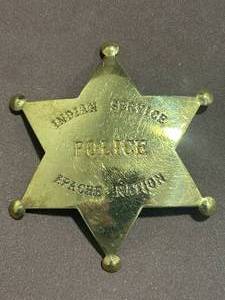 lot 44 image: Indian Service Apache Nation Chief Police Brass Badge