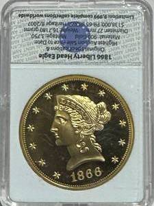 lot 52 image: 1866 Liberty Head Eagle Replica Coin